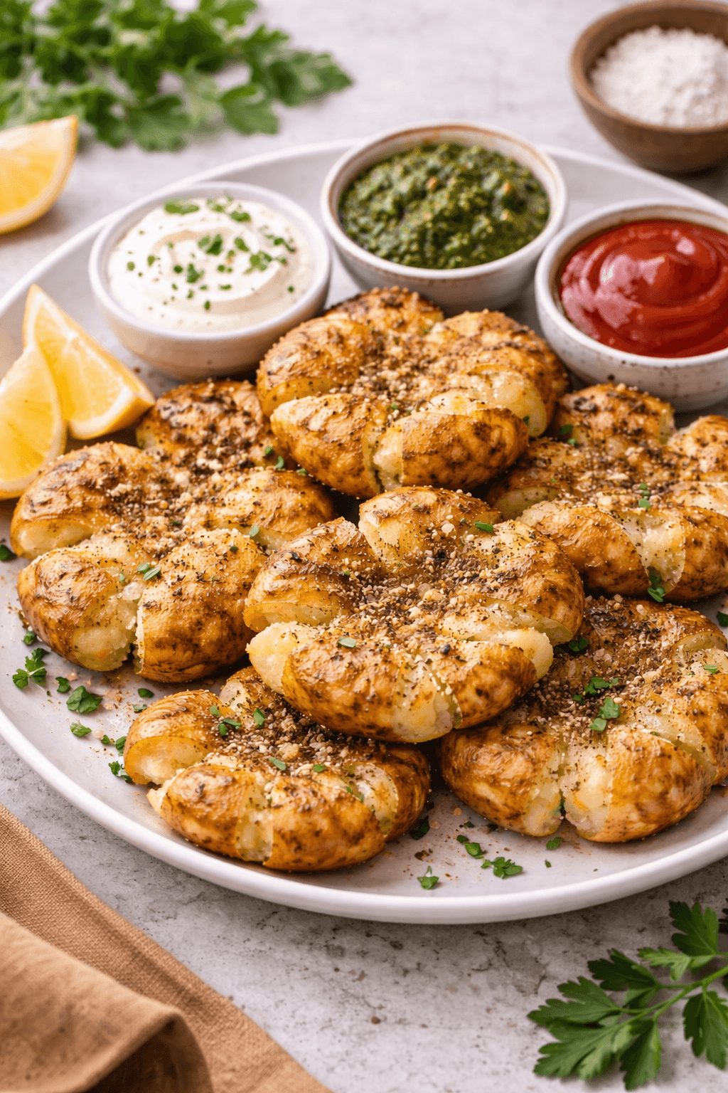 Crispy smashed potatoes  hero image