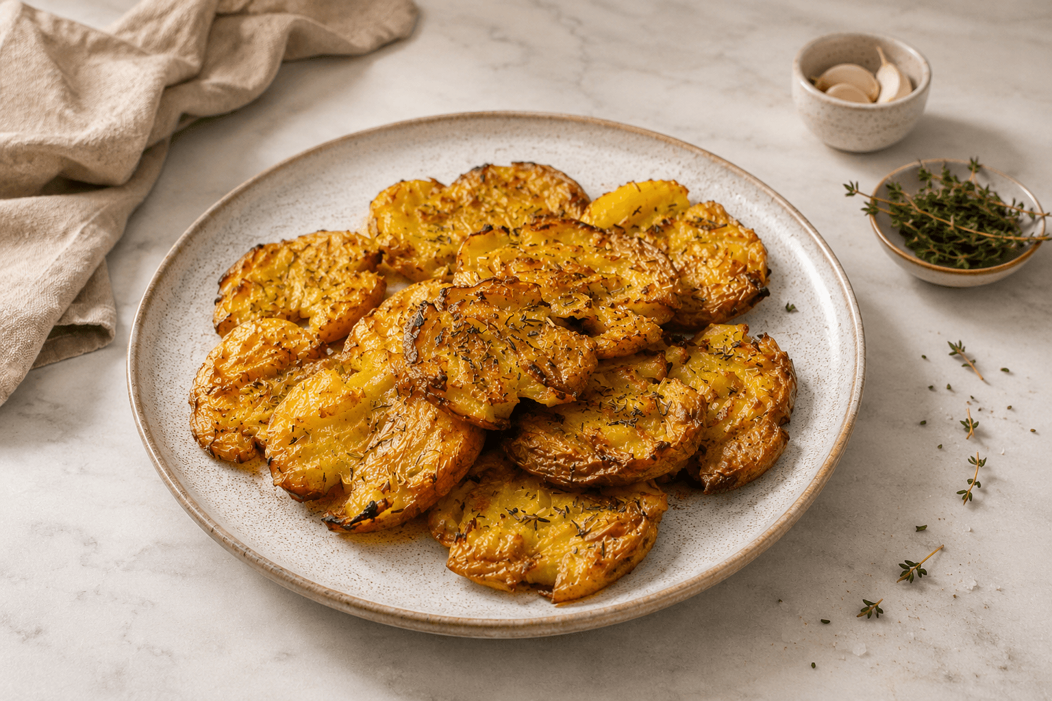 Crispy smashed potatoes  hero image
