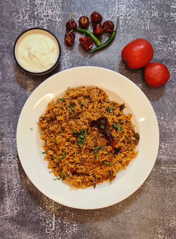 Jain Tomato Rice  hero image