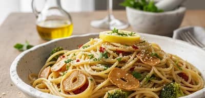 Vegetarian Spaghetti Aglio e Olio recipe