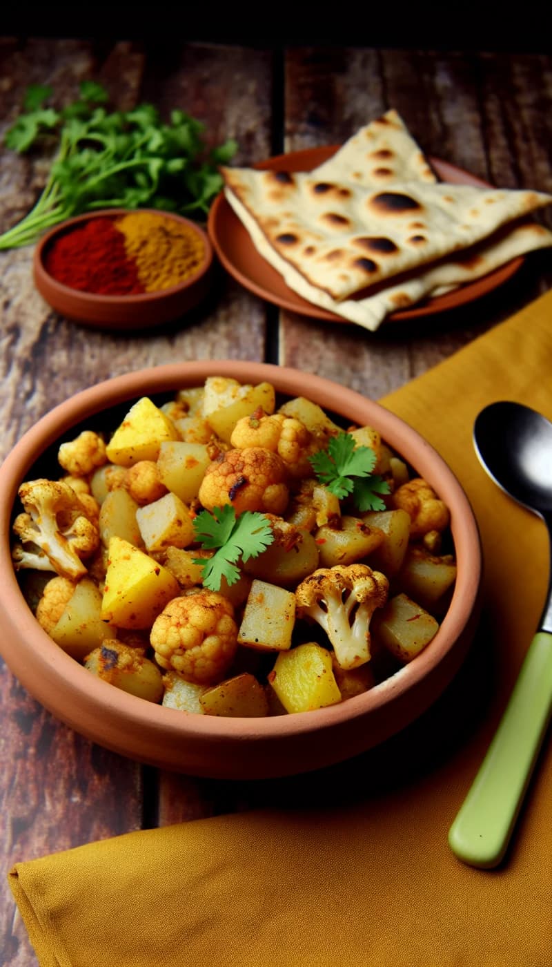 Dry Roasted Aloo Gobi recipe