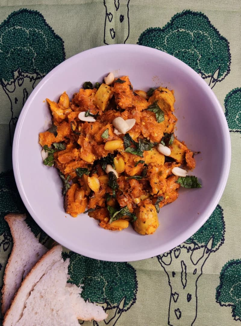 Bread Poha with Sausages recipe
