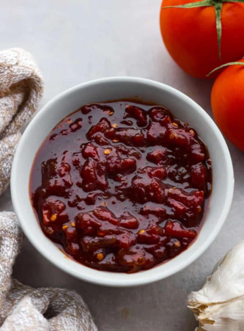 Jain Sweet and Spicy Tomato Chutney  recipe
