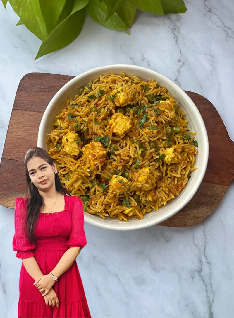 Matar Paneer Pulao by Foodies Foodcourt recipe
