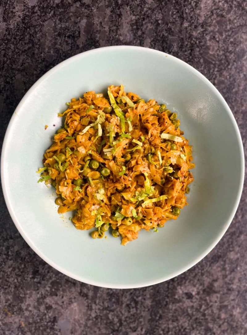 Cabbage and Peas Subzi recipe